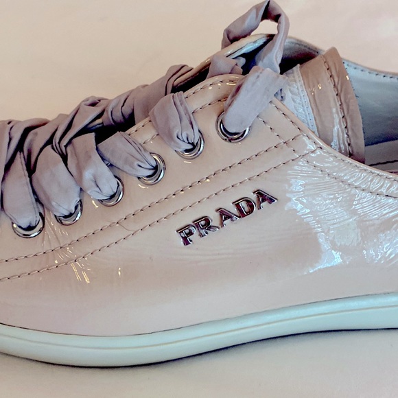 Women’s Prada Pink Patton Leather Sneakers with Original Satin Laces size 36 - Picture 6 of 7